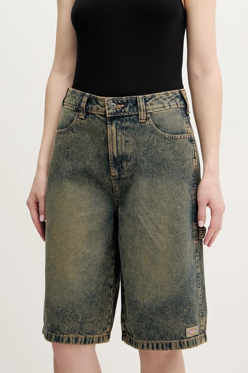 Rifľové krátke nohavice Dickies jednofarebná, vysoký pás, DK0A4Z85K581