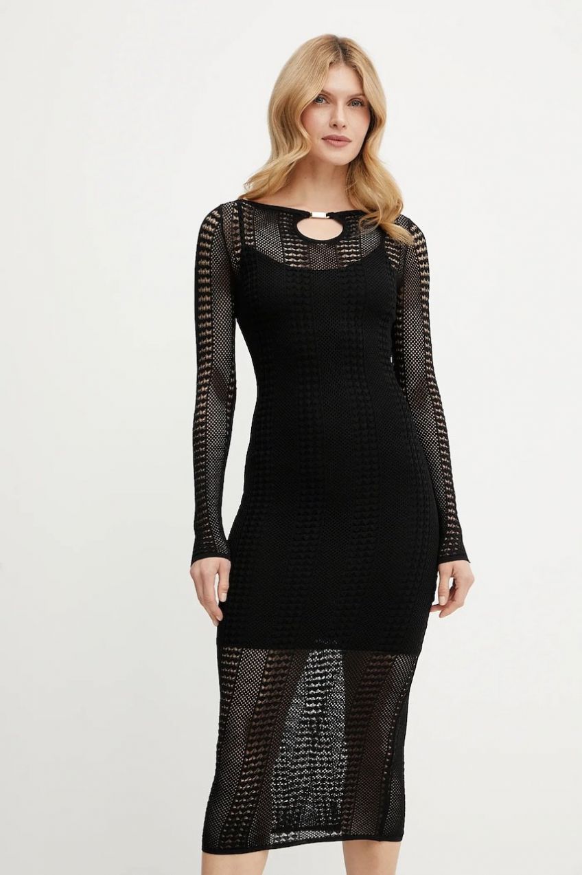 Šaty Marciano Guess EMMA čierna farba, maxi, priliehavé, 5GGK45 5869Z