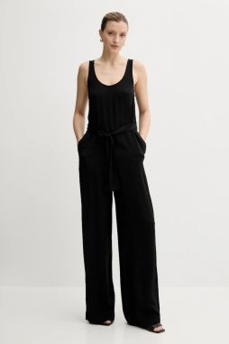 Overal Armani Exchange čierna farba, s okrúhlym výstrihom, XW000210 AF12742