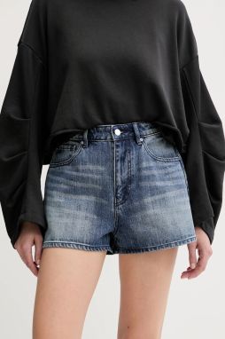 Rifľové krátke nohavice Armani Exchange jednofarebná, vysoký pás, XW000135 AF12845