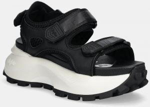 Sandále Buffalo Manhatten Snd čierna farba, na platforme, 1602295-BLK