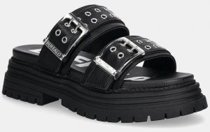 Šľapky Buffalo Lennox Loop čierna farba, na platforme, 1602270-BLK