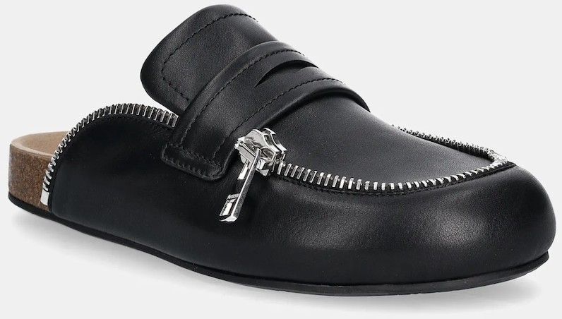 Kožené šľapky JW Anderson Biker Loafer čierna farba, LF0071 LA0268 999