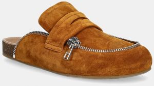 Semišové šľapky JW Anderson Biker Loafer hnedá farba, LF0071 LA0240 640