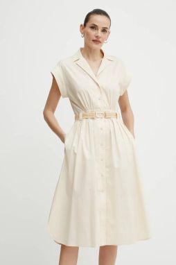 Šaty Twinset béžová farba, mini, áčkový strih, 251TT2102