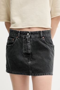 Sukňa MM6 Maison Margiela čierna farba, mini, puzdrová, S52MC0010