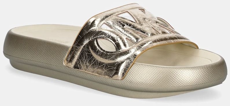 Kožené šľapky MICHAEL Michael Kors Splash zlatá farba, 40R5SPFA1M.740