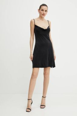 Šaty Versace Jeans Couture čierna farba, mini, áčkový strih, 78HAO936 J0190