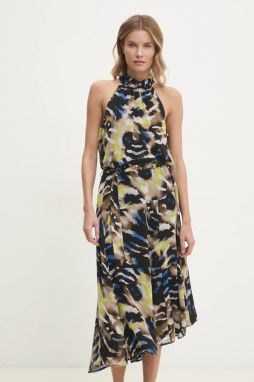 Šaty Dkny čierna farba, midi, áčkový strih, P4KBGZ62