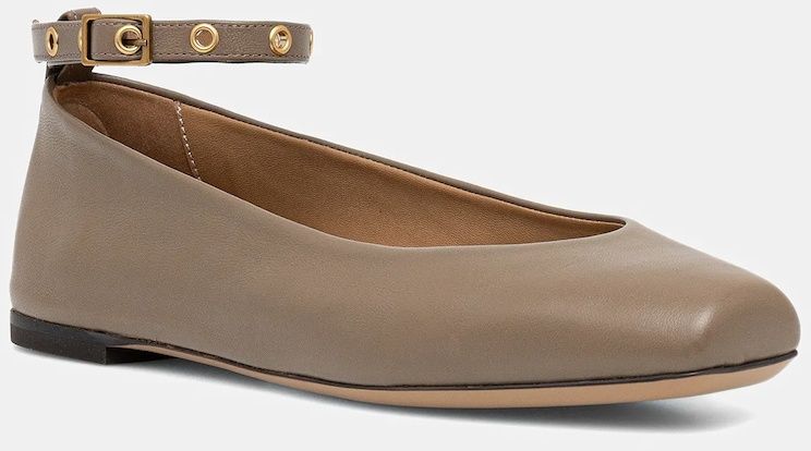 Kožené balerínky Emporio Armani hnedá farba, X3D303 XF271 00070