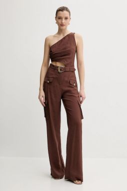 Overal Versace Jeans Couture hnedá farba, s holým chrbtom, 78HAN000 N0433