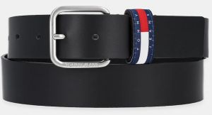 Kožený opasok Tommy Jeans čierna farba, AM0AM13415