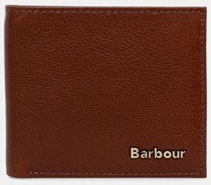 Kožená peňaženka Barbour Lunan Leather Billfold Wallet hnedá farba, MLG0070