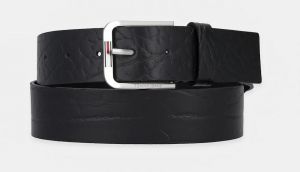 Kožený opasok Tommy Jeans čierna farba, AM0AM13413