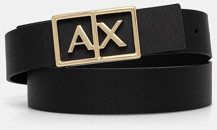 Obojstranný kožený opasok Armani Exchange čierna farba, XW000966 AF13953
