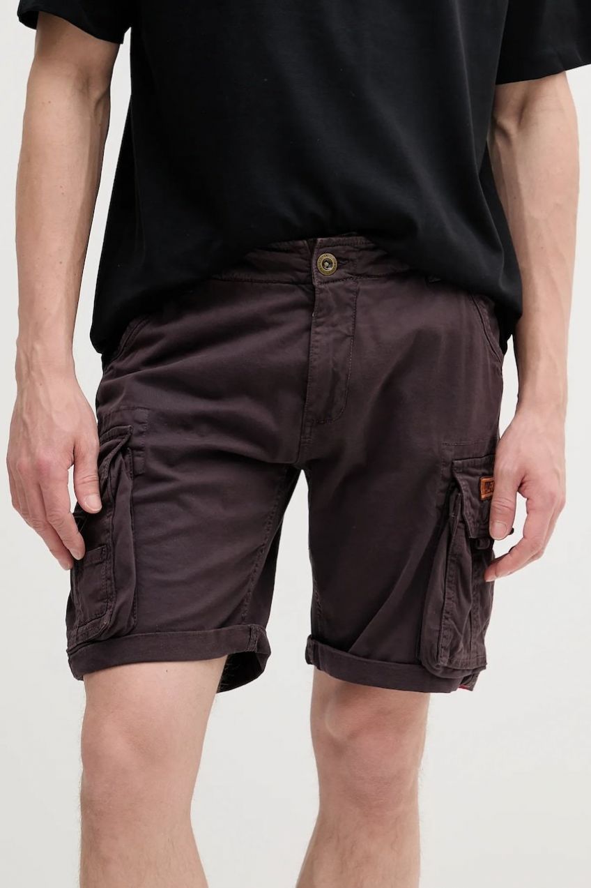 Šortky Alpha Industries Crew Short fialová farba, 176203