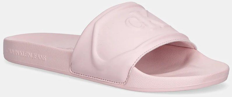 Šľapky Calvin Klein Jeans SLIDE PU HF MG ružová farba, YW0YW01879