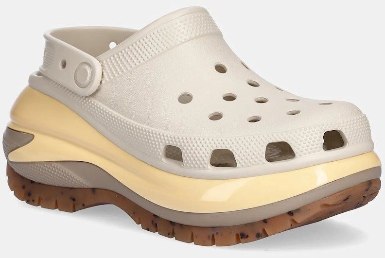 Šľapky Crocs Classic Mega Crush Clog béžová farba, na platforme, 207988.0LM