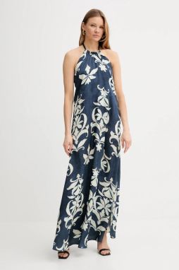 Šaty Forte Forte tmavomodrá farba, maxi, rovný strih, 13906 my dress