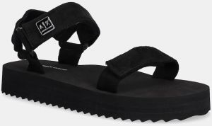 Sandále Armani Exchange čierna farba, na platforme, XDP064 XV928 00002