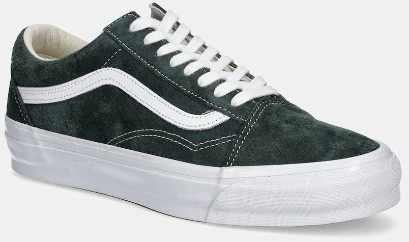 Semišové tenisky Vans Premium Classics LX Old Skool zelená farba, VN000CXUPRM1