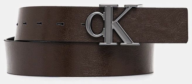 Obojstranný kožený opasok Calvin Klein hnedá farba, LV04G7026G