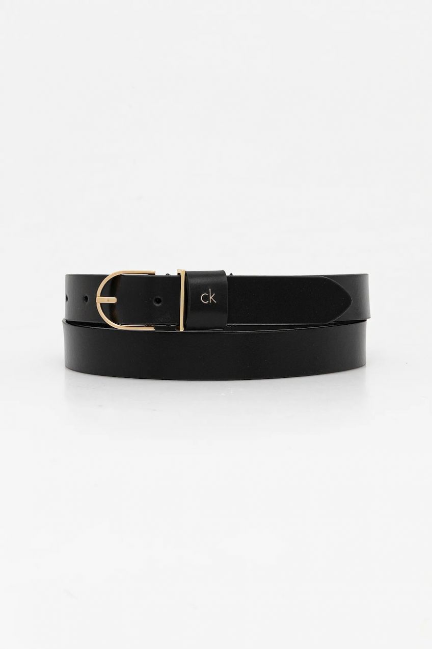 Kožený opasok Calvin Klein čierna farba, LV04F7039G