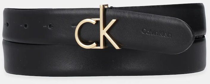 Kožený opasok Calvin Klein čierna farba, LV04F7033G