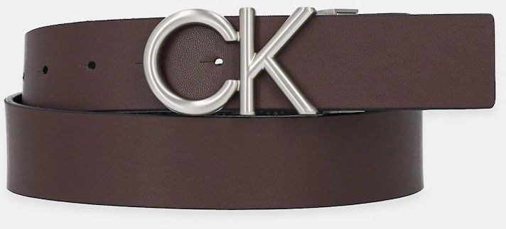 Obojstranný kožený opasok Calvin Klein hnedá farba, LV04D7034G