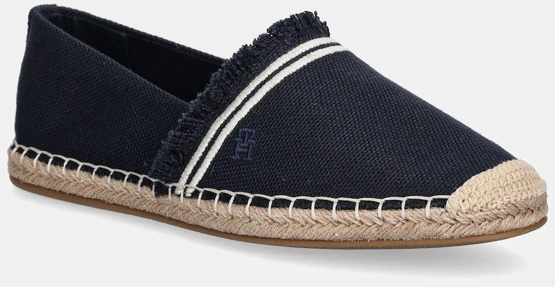 Espadrilky Tommy Hilfiger FRINGE CANVAS CLOSED ESPADRILLE tmavomodrá farba, FW0FW08881