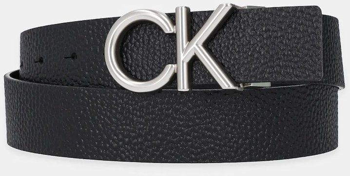 Obojstranný kožený opasok Calvin Klein čierna farba, LV04D7035G