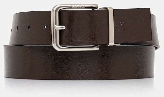 Obojstranný kožený opasok Calvin Klein hnedá farba, LV04G7024G