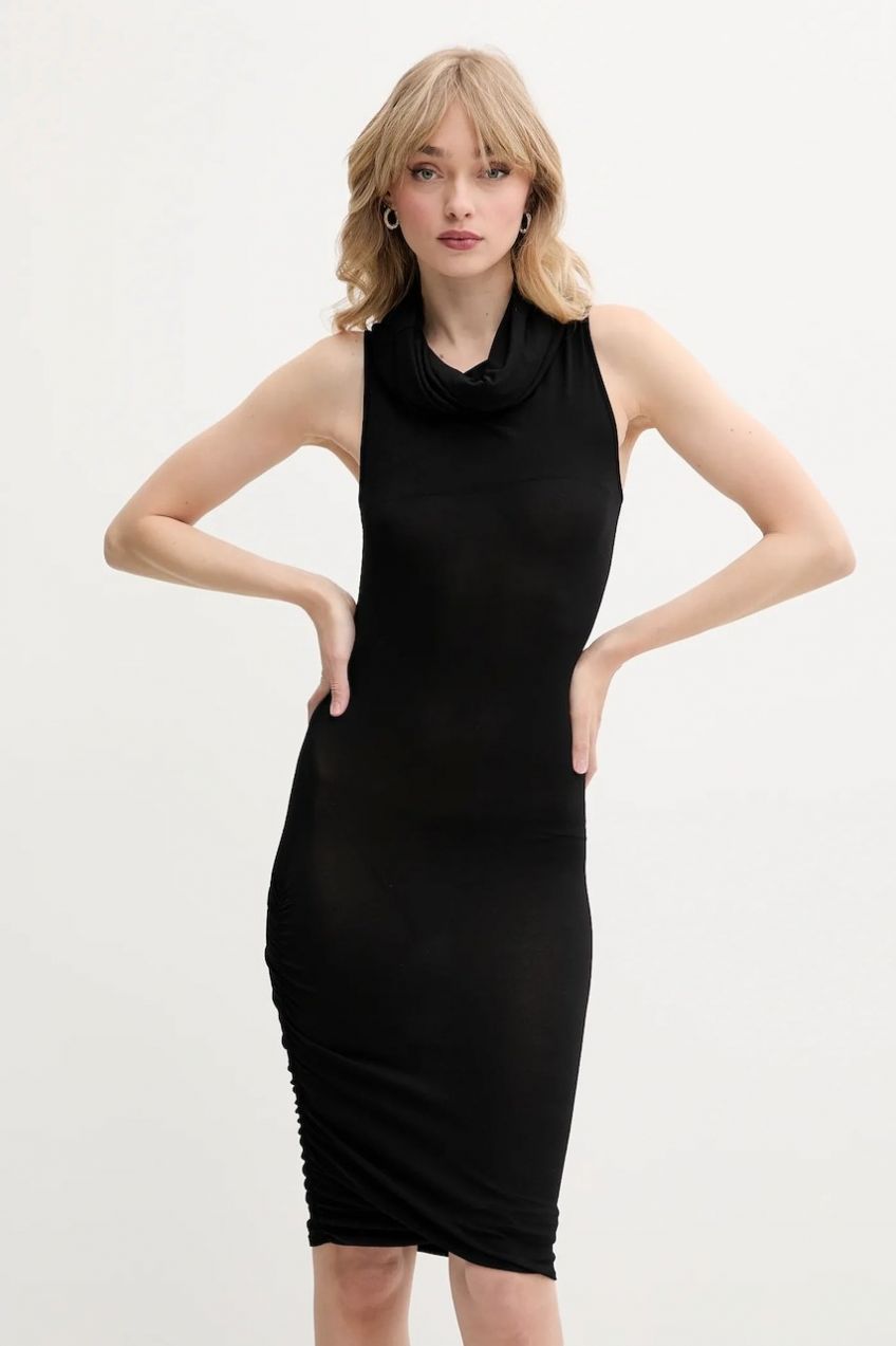 Šaty Rick Owens Lilies čierna farba, mini, priliehavé, LI01E4523CVI