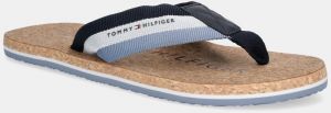 Šľapky Tommy Hilfiger TH CORK BEACH SANDAL tmavomodrá farba, FM0FM05647