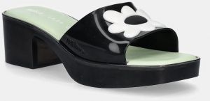 Šľapky Melissa MELISSA SHAPE + LAZY OAF AD čierna farba, na podpätku, M 33566