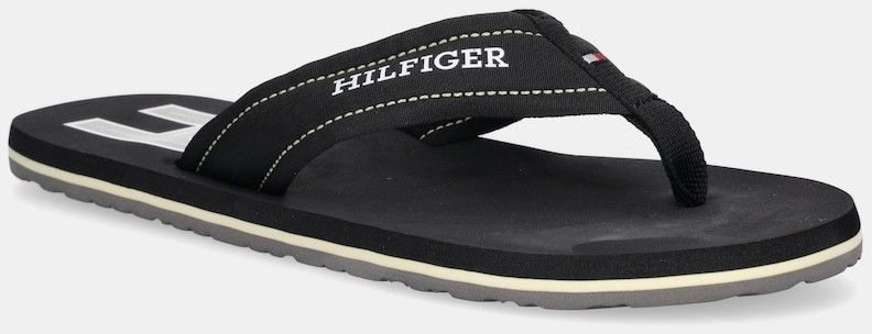 Šľapky Tommy Hilfiger TH H PADDED BEACH SANDAL čierna farba, FM0FM05536