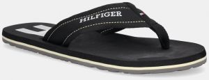 Šľapky Tommy Hilfiger TH H PADDED BEACH SANDAL čierna farba, FM0FM05536
