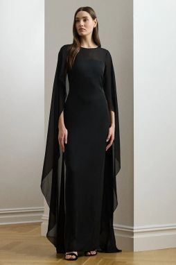 Šaty Lauren Ralph Lauren čierna farba, maxi, rovný strih, 253951606