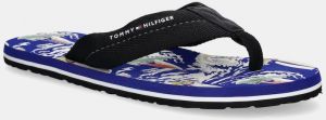 Šľapky Tommy Hilfiger TH SURF PRINT BEACH SANDAL čierna farba, FM0FM05509