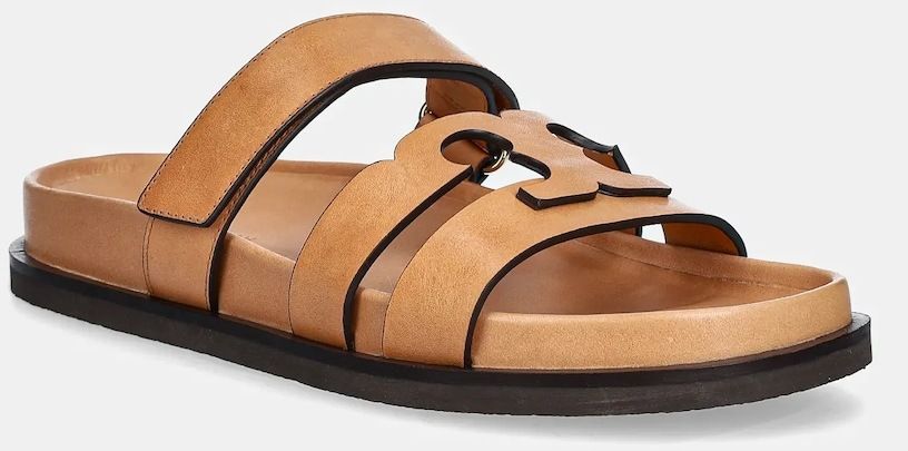 Kožené šľapky Tory Burch Ines Sport hnedá farba, 168791-200