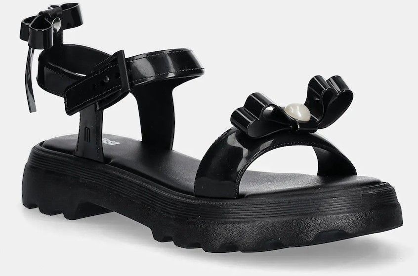 Sandále Melissa MELISSA TOWN SANDAL BOW AD čierna farba, na platforme, M 35972