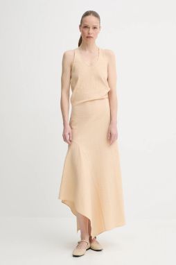 Šaty AERON GALE béžová farba, maxi, áčkový strih, DR580571