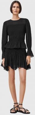 Sukňa AllSaints PAMELA čierna farba, mini, áčkový strih, W039RC