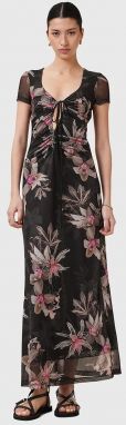 Šaty AllSaints GABBY čierna farba, midi, áčkový strih, W237DC