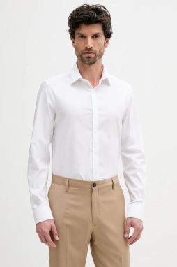 Košeľa Calvin Klein biela farba, slim, s klasickým golierom, LV019EU017