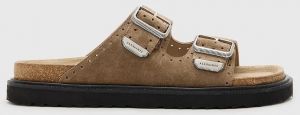 Semišové šľapky AllSaints Randal Sandal hnedá farba, M002FC