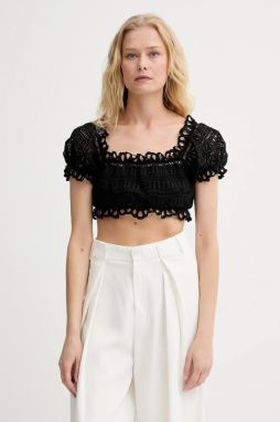 Blúzka Ermanno Scervino čierna farba, vzorovaná, D464L607RXT