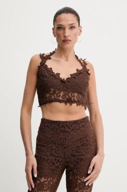 Top Ermanno Scervino hnedá farba, jednofarebná, D464L601HGJ