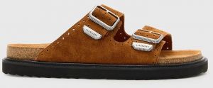 Semišové šľapky AllSaints Randal Sandal hnedá farba, M002FC