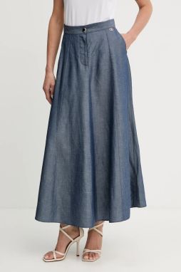 Sukňa s prímesou ľanu Liu Jo maxi, áčkový strih, WA5353.T4818